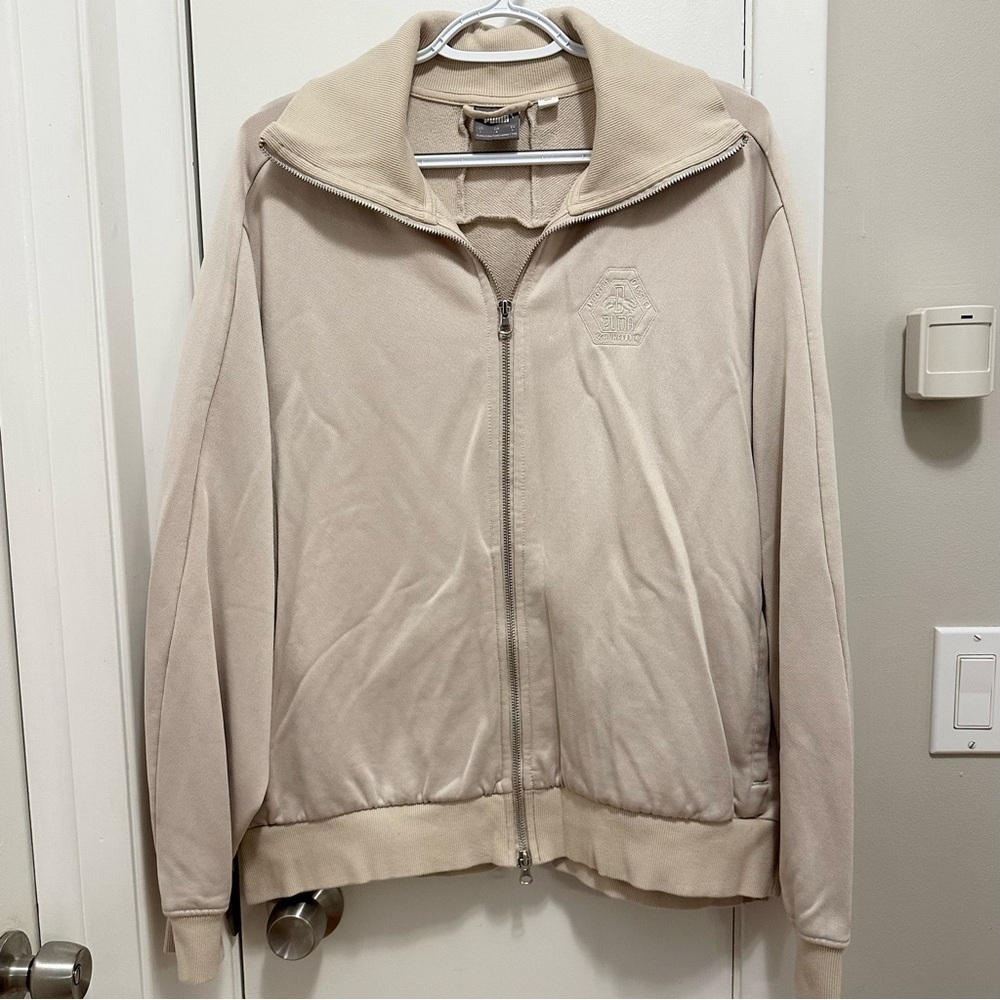 Puma x Rhuigi Track Jacket Mens Long Sleeve Full Zip L Beige athletic casual - Picture 2 of 7